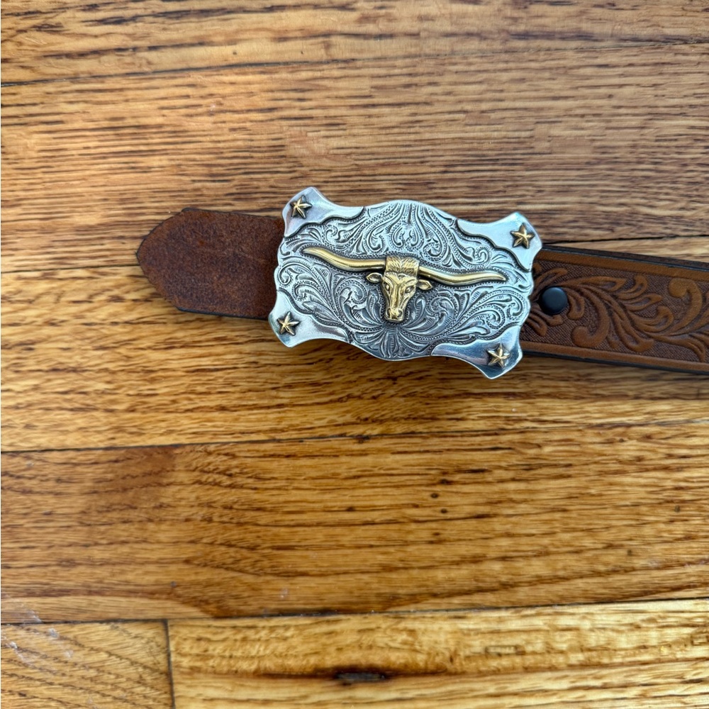 Levi's Brown Leather Belt with Silver Buckle
